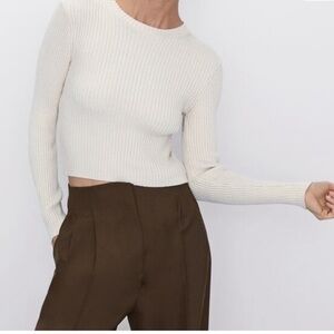 Zara ribbed stretch knit sweater